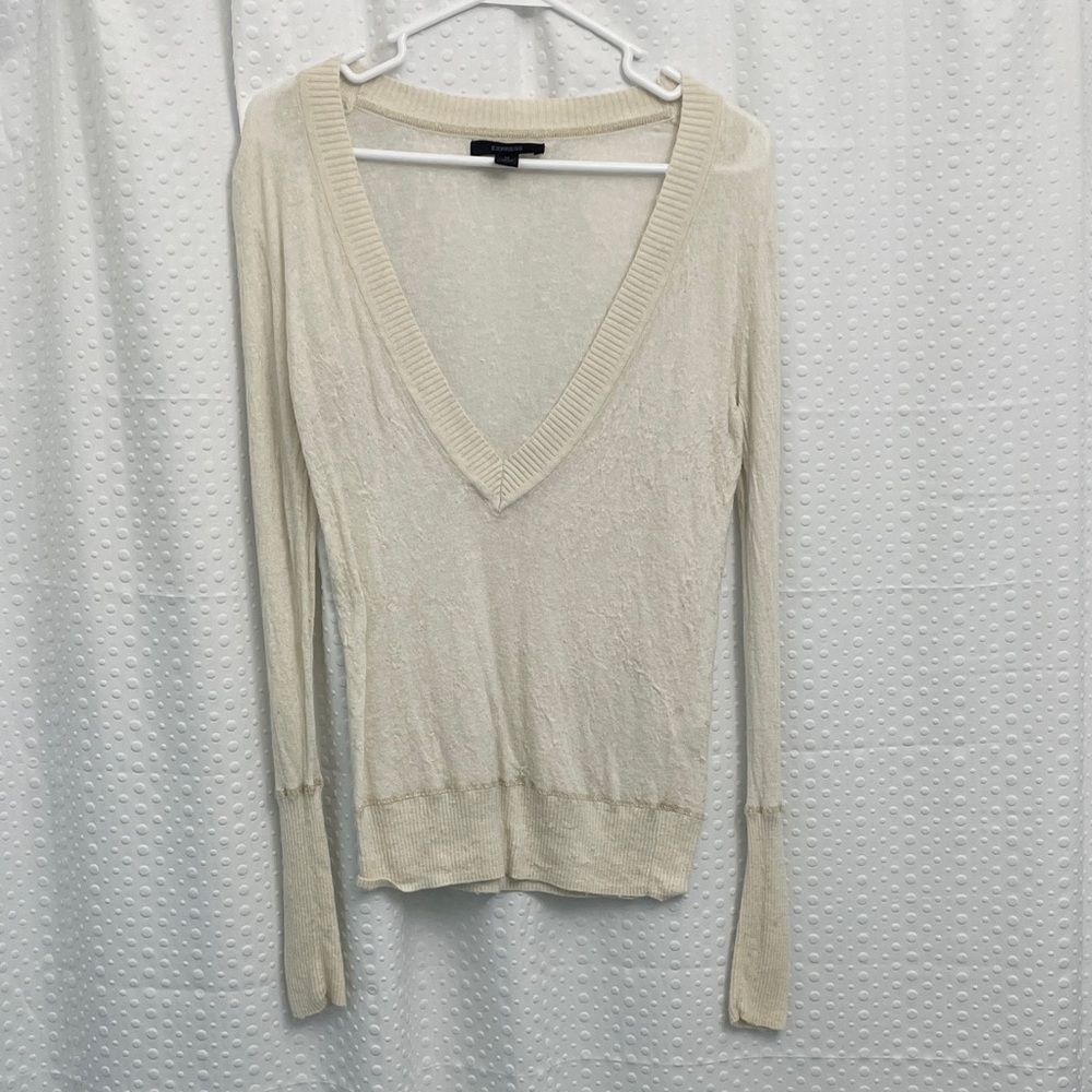 Express Cream Knit Sweater